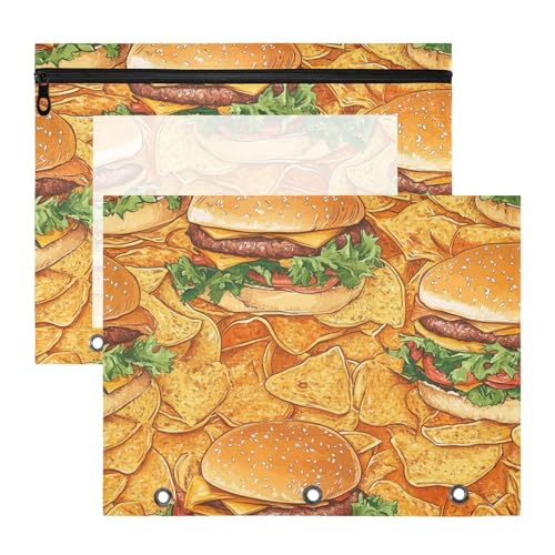Ordner mit Sichtfenster für A4-Papier, Briefe, 2 Stück, Lehrer, Kunstbedarf, Aufbewahrung, Hamburger, gebratene Chips Ordner mit Sichtfenster für A4-Papier, Briefe, 2 Stück, Lehrer, Kunstbedarf, Aufbewahrung, Hamburger, gebratene Chips von aidingzhi
