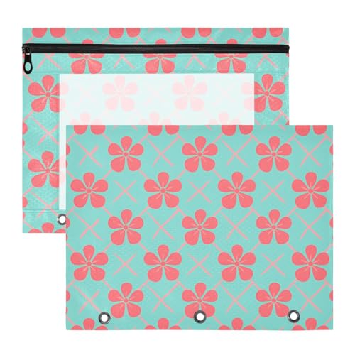 Ordnertaschen, transparent, 3 Locher für 3 Ringe, 2 Stück, Studenten, Zuhause, rote Blumen, blaugrüner Hintergrund Ordnertaschen, transparent, 3 Locher für 3 Ringe, 2 Stück, Studenten, Zuhause, rote Blumen, blaugrüner Hintergrund von aidingzhi