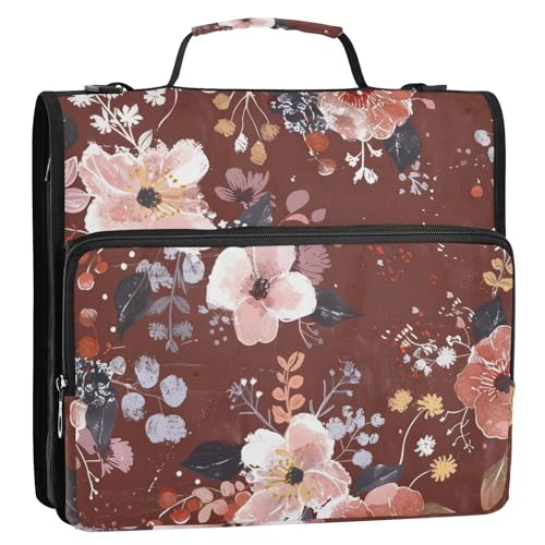 Portfolios Portfolio-Organizer, Reißverschluss-Mappe mit mehreren Taschen, Reißverschluss für die Schule, 3 Ringe mit Griff und abnehmbarem Schultergurt (prop4), Schulbedarf von aidingzhi