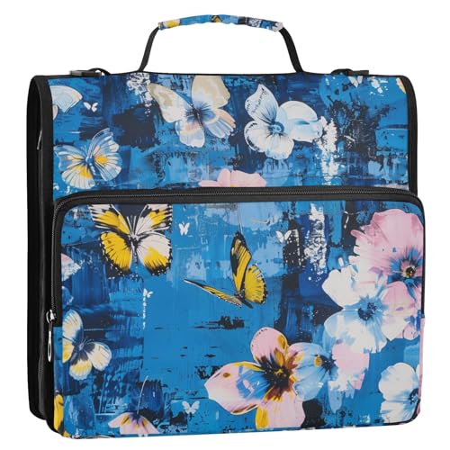 Schulbedarf-Organizer mit Reißverschluss, mehrere Taschen, Ordner-Organizer für die Schule, 3,8 cm, 3 Ringe mit Griff (Prop4), Schulbedarf von aidingzhi