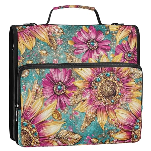 Schulbedarf-Organizer mit extra Taschen, Laege Kapazität, Büroordner, Organizer für Büro, Schule, 3 Ringe mit Schultergurt und Griff (prop4), Schulbedarf von aidingzhi