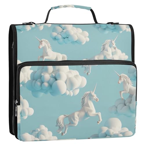 Schulordner, Organizer, Büroordner, Organizer, inklusive Reißverschlusstasche, Ordner mit extra Taschen für die Schule, 3,8 cm, 3 Ringe mit Griff (prop4), Schulbedarf von aidingzhi