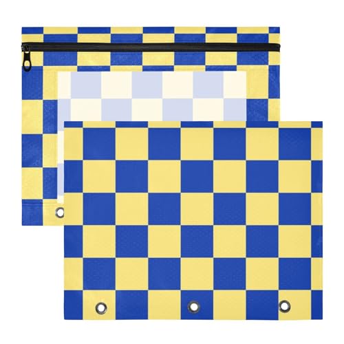 Vielzwecktasche mit 3 Löchern, für A4-Papier, Briefe, 2 Stück, Schüler, Schulbedarf, Gelb und Blau kariert Vielzwecktasche mit 3 Löchern, für A4-Papier, Briefe, 2 Stück, Schüler, Schulbedarf, Gelb und Blau kariert von aidingzhi