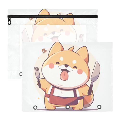 aidingzhi Mehrzweck-Federmäppchen mit 3 Löchern für A4-Papier, Briefe, 2 Stück, Studenten, Klassenzimmer, niedlicher Cartoon-Hund aidingzhi Mehrzweck-Federmäppchen mit 3 Löchern für A4-Papier, Briefe, 2 Stück, Studenten, Klassenzimmer, niedlicher Cartoon-Hund von aidingzhi
