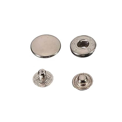 airbrush-city Druckknöpfe Knöpfe Kleidung 15mm Metall 250 Stück Silber Snaps Button airbrush-city Druckknöpfe Knöpfe Kleidung 15mm Metall 250 Stück Silber Snaps Button von airbrush-city