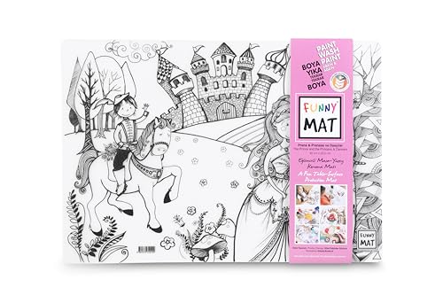 Akademi ÇOCUK Funny Mat 2er Set Malmatte mit 6 Filzstiften, Rosa, 2x67g, Matte, 2x60x40cm, Malen, Zeichnen, Modellieren mit Ton oder Spielteig, Nicht angegeben von akademi ÇOCUK