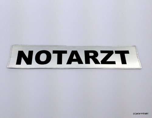 NOTARZT 3M Rückenschild 42x8cm matt silber NOTARZT 3M Rückenschild 42x8cm matt silber von alarmtrakt.de