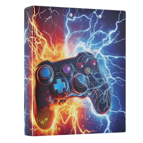 3-Ringbuch, Game Controller, Fire Electric Spark, 3,8 cm, 3,8 cm, 3-Ringbücher mit Klemmbrett, passend für 21,6 x 27,9 cm, Papier, 3 transparente Innenfächer aus PVC für Bürobedarf 3-Ringbuch, Game Controller, Fire Electric Spark, 3,8 cm, 3,8 cm, 3-Ringbücher mit Klemmbrett, passend für 21,6 x 27,9 cm, Papier, 3 transparente Innenfächer aus PVC für Bürobedarf von alaza