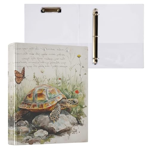 ALAZA 3-Ringbuch mit Klemmbrettern, 3,8 cm runde Ringe, leicht zu organisieren, 2,5 cm Ordner, passend für Briefpapier, Schildkröte, Schmetterling, Blume, groß, 3 Löcher, für Schule, Büro, ALAZA 3-Ringbuch mit Klemmbrettern, 3,8 cm runde Ringe, leicht zu organisieren, 2,5 cm Ordner, passend für Briefpapier, Schildkröte, Schmetterling, Blume, groß, 3 Löcher, für Schule, Büro, von alaza