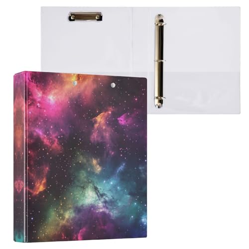 ALAZA 3-Ringbuch mit Klemmbrettern, 3,8 cm runde Ringe, leicht zu organisieren, 2,5 cm Ordner, passend für Briefpapier, bunte Galaxie-Sterne und Nebel, großes 3-Loch für Schule, Büro, Arbeitsbedarf ALAZA 3-Ringbuch mit Klemmbrettern, 3,8 cm runde Ringe, leicht zu organisieren, 2,5 cm Ordner, passend für Briefpapier, bunte Galaxie-Sterne und Nebel, großes 3-Loch für Schule, Büro, Arbeitsbedarf von alaza