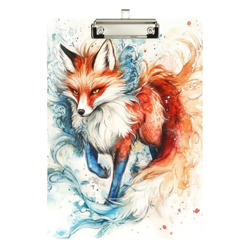 ALAZA Retro-Fuchs-Klemmbrett 22,9 x 32,5 cm, A4, Acryl-Klemmbretter mit niedrigem Profil-Clip für Zuhause, Büro, Männer und Frauen, silberfarbener Clip ALAZA Retro-Fuchs-Klemmbrett 22,9 x 32,5 cm, A4, Acryl-Klemmbretter mit niedrigem Profil-Clip für Zuhause, Büro, Männer und Frauen, silberfarbener Clip von alaza