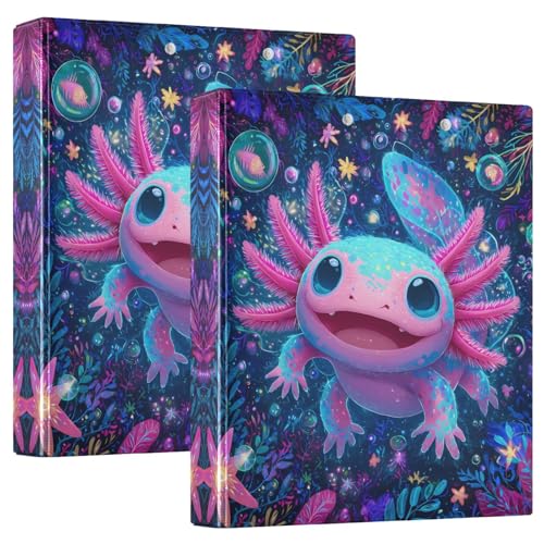 ALAZA Salamander Cute Axolotl 3-Ringbuch, 3,8 cm, Drei-Ring-Büroordner mit Klemmbrett und 3 Taschen, für 200 Blatt, 1 Stück ALAZA Salamander Cute Axolotl 3-Ringbuch, 3,8 cm, Drei-Ring-Büroordner mit Klemmbrett und 3 Taschen, für 200 Blatt, 1 Stück von alaza