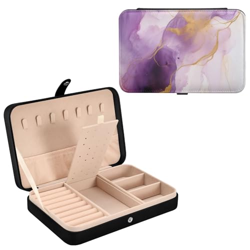 ALAZA Schmuckkästchen für Damen, Marmor, Lila, modern, groß, Teenager, Mädchen, Schmuck-Organizer, Schmuckverpackung, Halskette, Ohrringe, Ring, PU-Leder, Samt, Schwarz ALAZA Schmuckkästchen für Damen, Marmor, Lila, modern, groß, Teenager, Mädchen, Schmuck-Organizer, Schmuckverpackung, Halskette, Ohrringe, Ring, PU-Leder, Samt, Schwarz von alaza