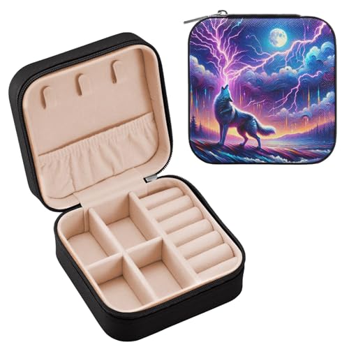 ALAZA Schmuckkästchen für Frauen und Mädchen, Motiv: Wolf Mond, kleine Reise-Schmuckschatulle, tragbare Schmuckaufbewahrung, Aufbewahrungsbox, PU-Leder, für Ringe, Ohrringe, Halsketten, Geschenke ALAZA Schmuckkästchen für Frauen und Mädchen, Motiv: Wolf Mond, kleine Reise-Schmuckschatulle, tragbare Schmuckaufbewahrung, Aufbewahrungsbox, PU-Leder, für Ringe, Ohrringe, Halsketten, Geschenke von alaza