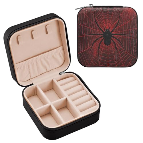 ALAZA Schmuckkästchen für Frauen und Mädchen, Spinne, kleine Reise-Schmuckschatulle, tragbare Schmuckaufbewahrung, Aufbewahrungsbox, PU-Leder, für Ringe, Ohrringe, Halsketten, Geschenke ALAZA Schmuckkästchen für Frauen und Mädchen, Spinne, kleine Reise-Schmuckschatulle, tragbare Schmuckaufbewahrung, Aufbewahrungsbox, PU-Leder, für Ringe, Ohrringe, Halsketten, Geschenke von alaza