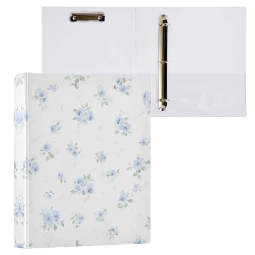 Ringbuch mit 3 Ringen, 3,8 cm, D-Ringe mit Clipbaord-Ordnern, Blau, kleines Blumenmuster, Bürobedarf, Einband, personalisierbar Ringbuch mit 3 Ringen, 3,8 cm, D-Ringe mit Clipbaord-Ordnern, Blau, kleines Blumenmuster, Bürobedarf, Einband, personalisierbar von alaza