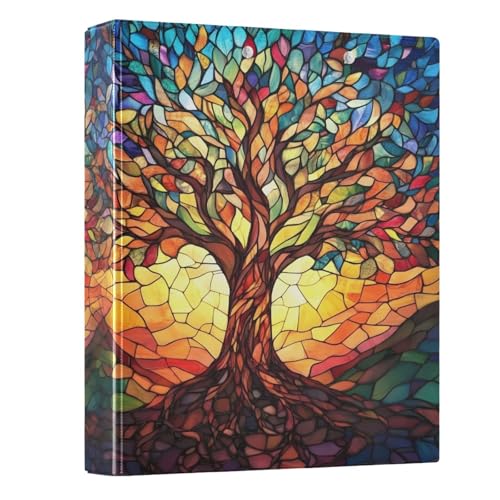 Ringbuch mit 3 Ringen, Baum des Lebens mit Blättern, 3,8 cm, 3,8 cm, 3 Ringbücher mit Klemmbrett, passend für 21,6 x 27,9 cm, 3 transparente Innenfächer aus PVC für Bürobedarf Ringbuch mit 3 Ringen, Baum des Lebens mit Blättern, 3,8 cm, 3,8 cm, 3 Ringbücher mit Klemmbrett, passend für 21,6 x 27,9 cm, 3 transparente Innenfächer aus PVC für Bürobedarf von alaza