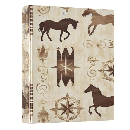 Ringbuch mit 3 Ringen, Western-Cowboy, Wüstenpferd, Reitsport, Aztekenmuster, 3,8 cm, 3,8 cm, 3 Ringbücher mit Klemmbrett, passend für 21,6 x 27,9 cm, 3 transparente Innenfächer aus PVC für Bürobedarf Ringbuch mit 3 Ringen, Western-Cowboy, Wüstenpferd, Reitsport, Aztekenmuster, 3,8 cm, 3,8 cm, 3 Ringbücher mit Klemmbrett, passend für 21,6 x 27,9 cm, 3 transparente Innenfächer aus PVC für Bürobedarf von alaza