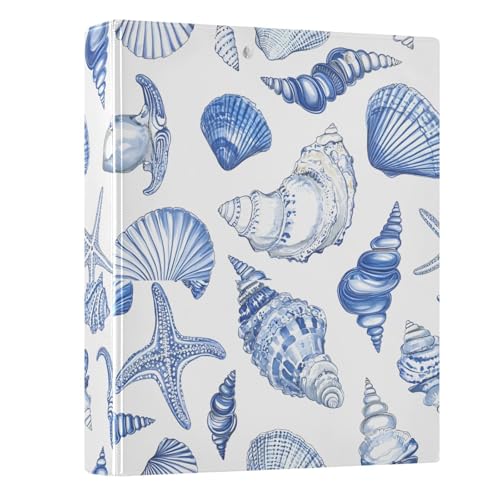 Ringbuch mit 3 Ringen, blaue Muscheln, Ozean, nautische Küste, 3,8 cm, 3,8 cm, 3 Ringbücher mit Klemmbrett, passend für 21,6 x 27,9 cm, 3 transparente Innenfächer aus PVC für Bürobedarf Ringbuch mit 3 Ringen, blaue Muscheln, Ozean, nautische Küste, 3,8 cm, 3,8 cm, 3 Ringbücher mit Klemmbrett, passend für 21,6 x 27,9 cm, 3 transparente Innenfächer aus PVC für Bürobedarf von alaza