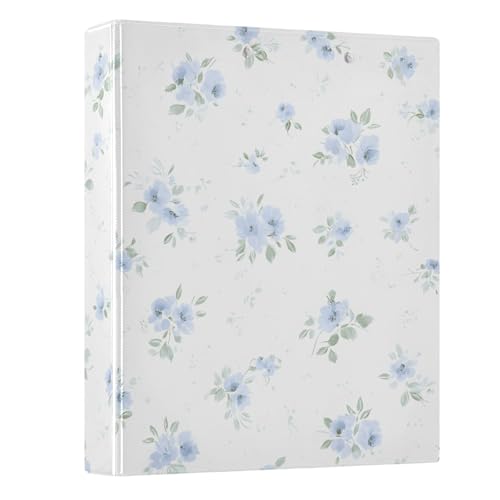 Ringordner mit 3 Ringen, blaue Blumen, 3,8 cm, rund, mit Taschen, dekoratives Klemmbrett, hält 200 Blatt, Sichtbuch für Zuhause, Schule, Büro, 1 Stück Ringordner mit 3 Ringen, blaue Blumen, 3,8 cm, rund, mit Taschen, dekoratives Klemmbrett, hält 200 Blatt, Sichtbuch für Zuhause, Schule, Büro, 1 Stück von alaza