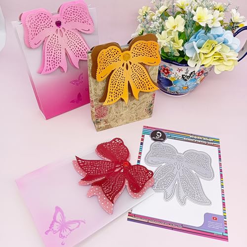 Alinacutle 1 x Schleifen-Stanzform aus Metall für handgefertigte Kartenherstellung, Scrapbooking, Album, Papier, Festival, DIY-Geschenke, Verpackung, Kunst, Tempalte von alinacutle