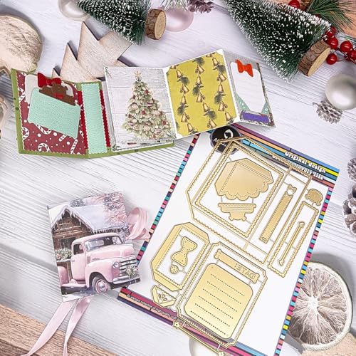 Alinacutle 1 x Stanzschablone aus Metall für handgefertigte Kartenherstellung, Scrapbooking, Album, Papier, Geschenk, Urlaubsdekoration, handgefertigte Vorlage, alinacutle (Buchcover-Stanzformen) von alinacutle