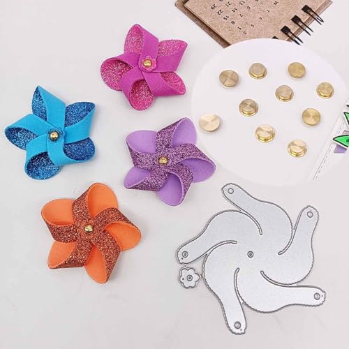 Alinacutle 1 x Windmühlen-Blumen-Stanzform aus Metall mit 10 rotierenden Lagern für handgefertigte Kartenherstellung, Scrapbooking, Alben, Papier, Festival, DIY-Geschenke, Verpackung, Kunst, Tempalte von alinacutle