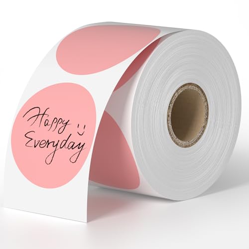 750 Stück 2" Runde Etiketten 50mm Aufkleber Selbstklebend Kreis Thermodirekt Etiketten Rolle für DIY, Logo Design, Gelten für Büro, Einzelhandel, Zuhause, Klassenzimmer, Lager - Rosa von alitade