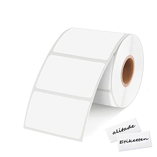 Alitade 1000 Etiketten Selbstklebend 89 mm x 36 mm Haushaltsetiketten blanko auf Rolle Thermotransfer-Etiketten Klebeetiketten Klein für Gefrierdosen Drucker Name Adressetiketten (1 rolle) von alitade