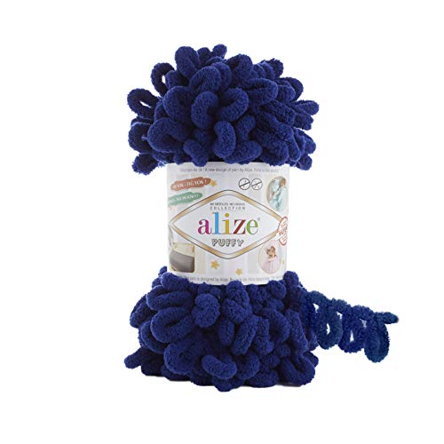 Alize Puffy Baby-Deckengarn, 5 Knäuel, 500 g, 45 m, 100 % Mikropolyester, weiches Garn, Babydeckengarn, Handstrickgarn, super grob, sperrig, gewebtes Kammgarn (360) von Alize