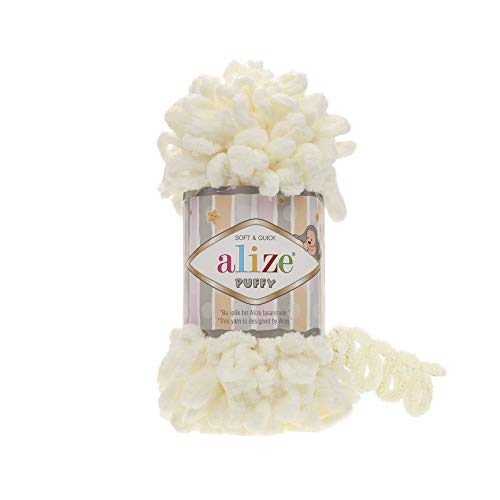 Alize Puffy Babydecke, 5 Knäuel, 500 g, 45,7 m, 100 % Mikropolyester, weiches Garn, super grob, kammiges Kammgarn (62) von Alize