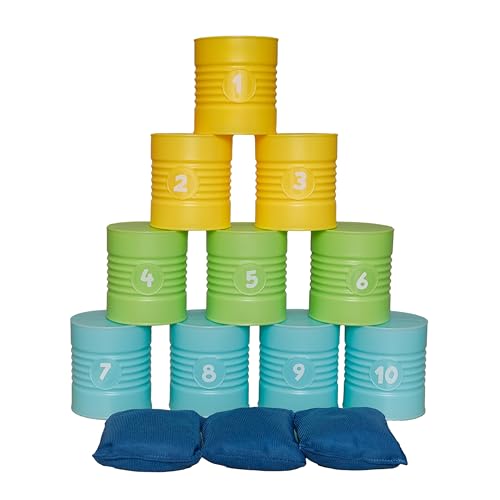 alldoro 60069 Dosenwerfen Spiel Set - 10 nummerierte Dosen, 3 Wurfsäckchen - für Kinder ab 3 Jahren, je 9 x 8 x 8 cm, bunt alldoro 60069 Dosenwerfen Spiel Set - 10 nummerierte Dosen, 3 Wurfsäckchen - für Kinder ab 3 Jahren, je 9 x 8 x 8 cm, bunt von alldoro
