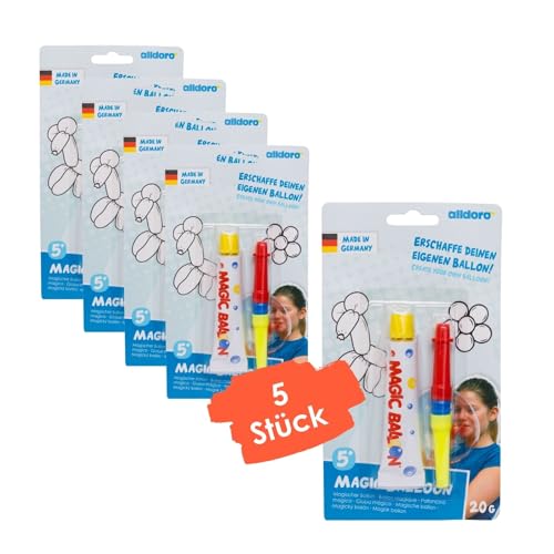 alldoro 68713 Magic Balloon Ballonpaste mit Blasröhrchen 5er Set, DIY-Ballonfiguren formen, 5 x 20 g Paste in Zufallsfarbe, für Kinder ab 5 Jahren alldoro 68713 Magic Balloon Ballonpaste mit Blasröhrchen 5er Set, DIY-Ballonfiguren formen, 5 x 20 g Paste in Zufallsfarbe, für Kinder ab 5 Jahren von alldoro