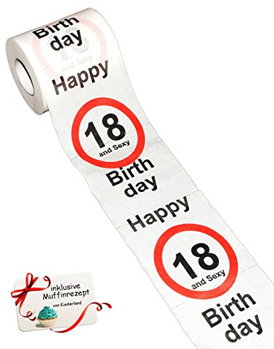 1 Rolle Toilettenpapier - " 18. Geburtstag/achtzehn und Sexy - Happy Birthday " - 28 m - Verkehrsschild - WC Klopapier Klopapier - lustig Klorolle große R.. von alles-meine.de GmbH