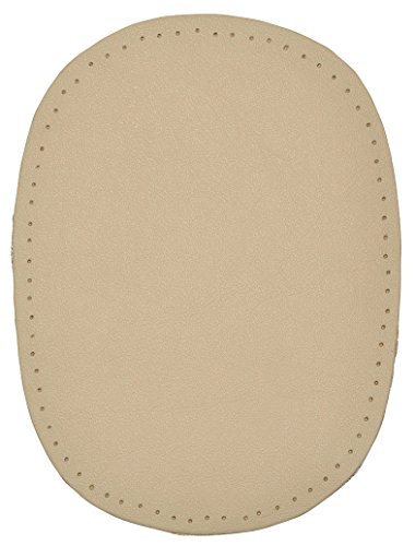 1 STK. Nappa - echtes Leder Flicken - beige/Hellbraun - 10 cm * 13 cm - oval - Aufnäher zum Aufnähen/Applikation aus Nappaleder von alles-meine.de GmbH