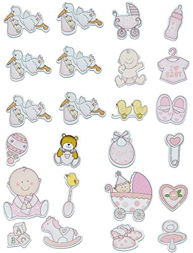12 TLG. Set Sticker/Aufkleber aus Holz - Baby mit Glitzer für Mädchen - auch als Streumotiv - zur Geburt Kinderwagen Schnuller Babymotiv Taufe Babyschuhe Ba.. 12 TLG. Set Sticker/Aufkleber aus Holz - Baby mit Glitzer für Mädchen - auch als Streumotiv - zur Geburt Kinderwagen Schnuller Babymotiv Taufe Babyschuhe Ba.. von alles-meine.de GmbH