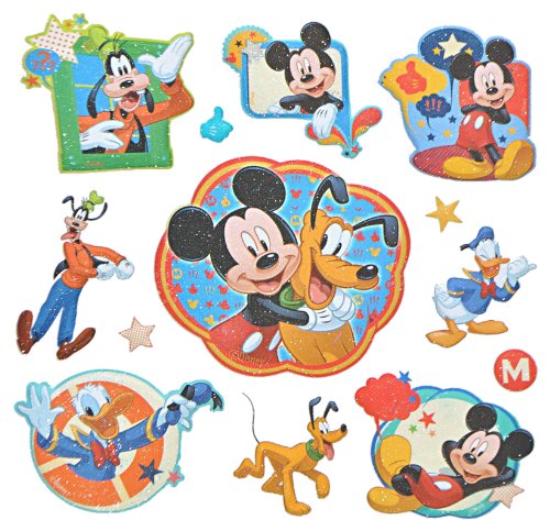 13 Stk. 3-D Sticker - Disney Mickey Mouse - Aufkleber - für Textilien Stoff Metall Papier - für Kinder Kind Micky Maus/Textilsticker von alles-meine.de GmbH
