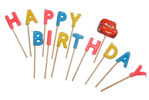 14 Stück - Mini Kerzen - Disney Cars - Happy Birthday - Kind Steckkerzen Geburtstagskerzen - Kuchenkerzen/Aufsteckkerzen - Lightning Auto von alles-meine.de GmbH