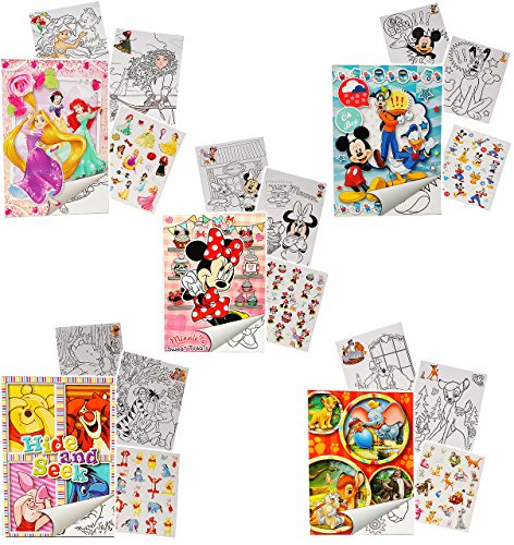 3 Stück: Sticker & Malblöcke - Disney Figuren - für Mädchen - Malbuch/Malblock - A5 mit Aufkleber - Maus Playhouse/Pluto Minnie - Malvorlagen Malbüche.. von alles-meine.de GmbH
