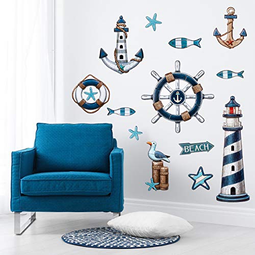 3D Effekt Wandtattoo/Sticker freie Motivwahl 3 * 13 TLG. Set - Maritim - Leuchtturm - Anker - Relief Kunststoff - selbstklebend + wiederverwendbar - Wa.. 3D Effekt Wandtattoo/Sticker freie Motivwahl 3 * 13 TLG. Set - Maritim - Leuchtturm - Anker - Relief Kunststoff - selbstklebend + wiederverwendbar - Wa.. von alles-meine.de GmbH