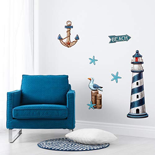 3D Effekt Wandtattoo/Sticker freie Motivwahl 6 TLG. Set - Maritim - Leuchtturm - Anker - Relief Kunststoff - selbstklebend + wiederverwendbar - Wandst.. 3D Effekt Wandtattoo/Sticker freie Motivwahl 6 TLG. Set - Maritim - Leuchtturm - Anker - Relief Kunststoff - selbstklebend + wiederverwendbar - Wandst.. von alles-meine.de GmbH