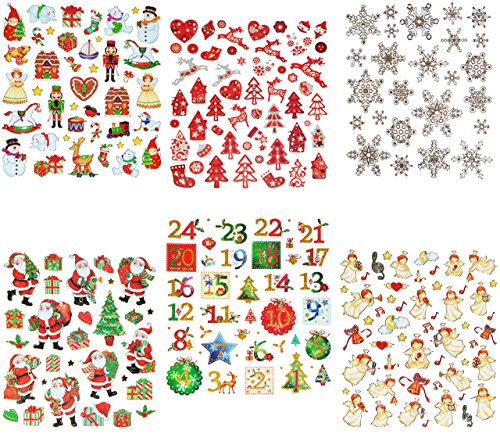 41 tlg. Set Sticker/Aufkleber - Lebkuchen Schneemann Nußknacker Weihnachtsbaum Weihnachten Winter Schnee Geschenke - Weihnachtsaufkleber - Geschenkeaufklebe von alles-meine.de GmbH