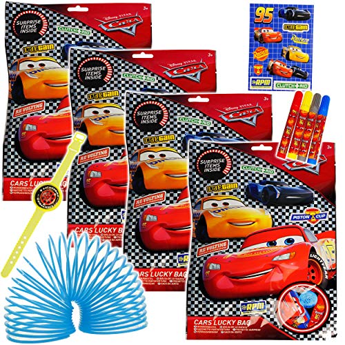 5 TLG. Wunderbeutel/Überraschungspaket - Disney Cars - Auto - Lightning McQueen - XL Wundertüte & Überraschungstüte - Schlüsselanhänger - Schlüsselband - Sp.. von alles-meine.de GmbH