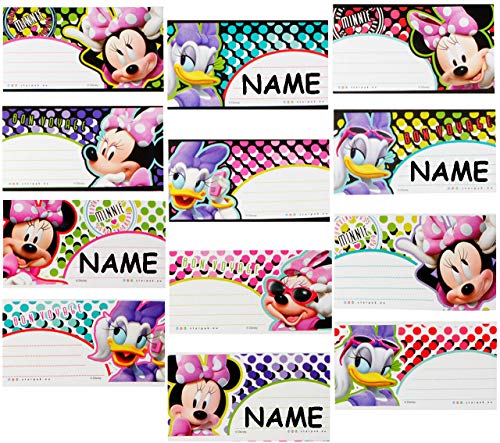 6 Stück Sticker z.B. für Hefte/Geschenke - Disney Minnie Mouse & Daisy - Heftetiketten - Etiketten Aufkleber Namenssticker/Namensetiketten/Namensaufkl.. von alles-meine.de GmbH