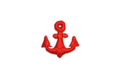 Anker rot 2 cm * 2 cm Bügelbild groß Maritim Matrose See Meer Schiffsanker Aufnäher Applikation von Belldessa