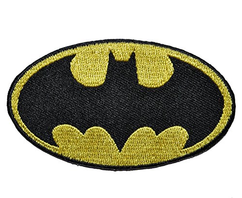 Bügelbild - Logo Batmann - 8,2 cm * 4,5 cm - Comic Held Bruce Wayne - Aufnäher Applikation - gestickter Flicken - Batmobil Helden Orden Fledermaus Bügelbild - Logo Batmann - 8,2 cm * 4,5 cm - Comic Held Bruce Wayne - Aufnäher Applikation - gestickter Flicken - Batmobil Helden Orden Fledermaus von alles-meine.de GmbH