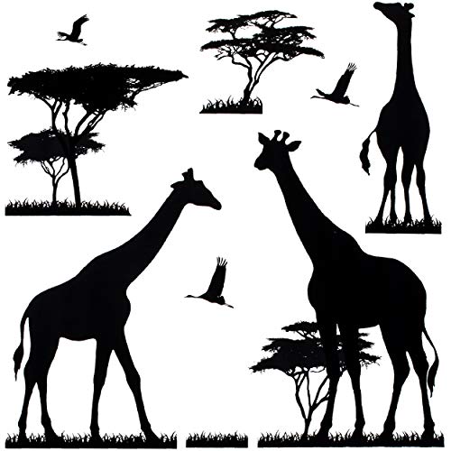 Fenster Sticker Motivwahl Kinder & Erwachsene - 3 * 9 tlg. Set - Afrika - Giraffen Safari - statisch haftend - selbstklebend + wiederverwendbar - Set Stick.. von alles-meine.de GmbH