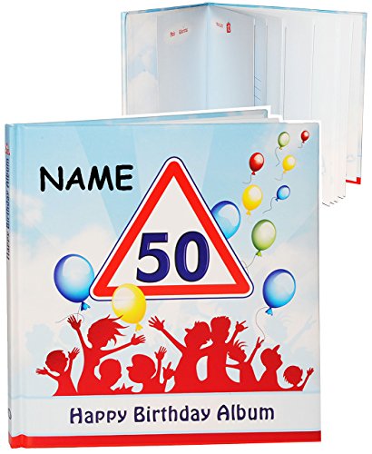 Geburtstag - " 50 Jahre - Happy Birthday " - incl. Name - Erinnerungsalbum/Fotoalbum - Gebunden zum Einkleben & Eintragen - Album & Erinnerungsbuch - Fotobu.. von alles-meine.de GmbH