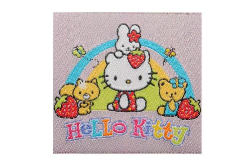 Hello Kitty 7,2 cm * 6,6 cm Aufnäher Applikation Bügelbild Patch Katze Kätzchen Hasen Erdbeere Tier von alles-meine.de GmbH
