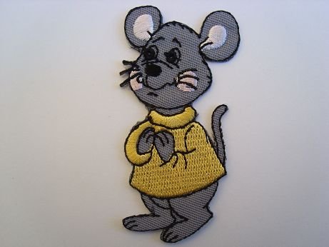 Maus 3,8 cm * 7,5 cm Bügelbild Mäuse Tier NageTier Aufnäher Applikation Patch Aufbügler von alles-meine.de GmbH